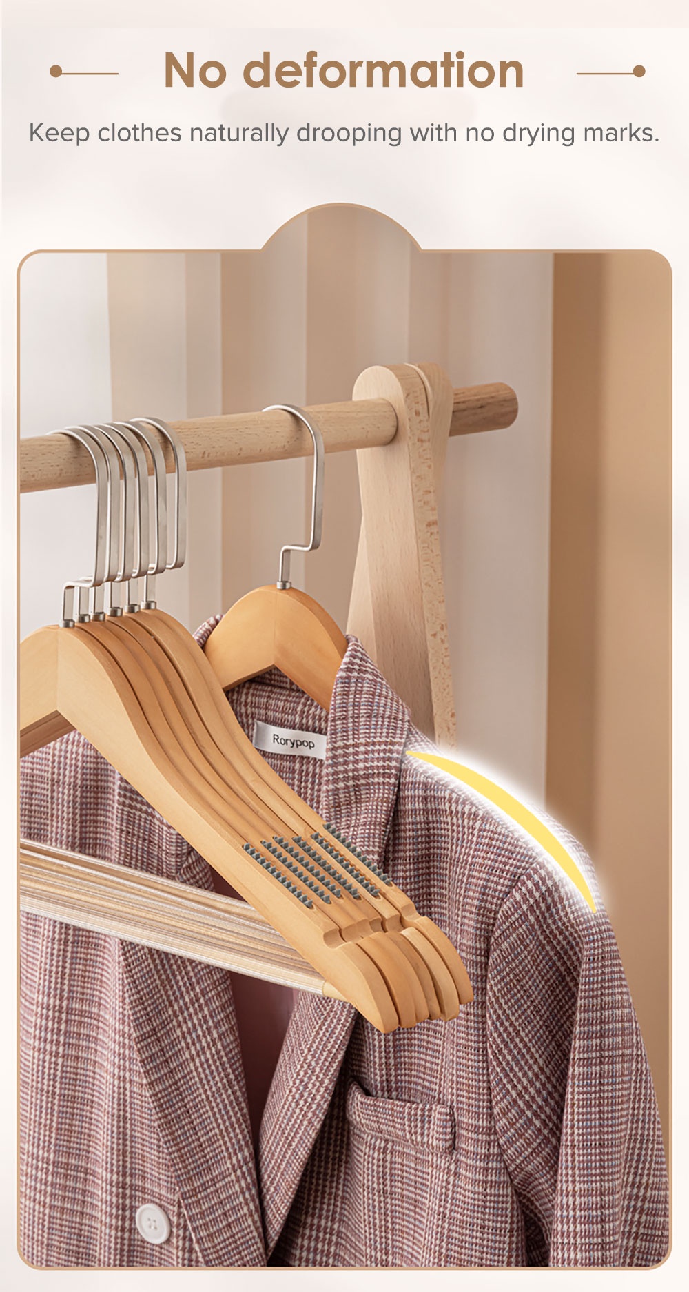 Non-Slip Wooden Clothes Hanger-4
